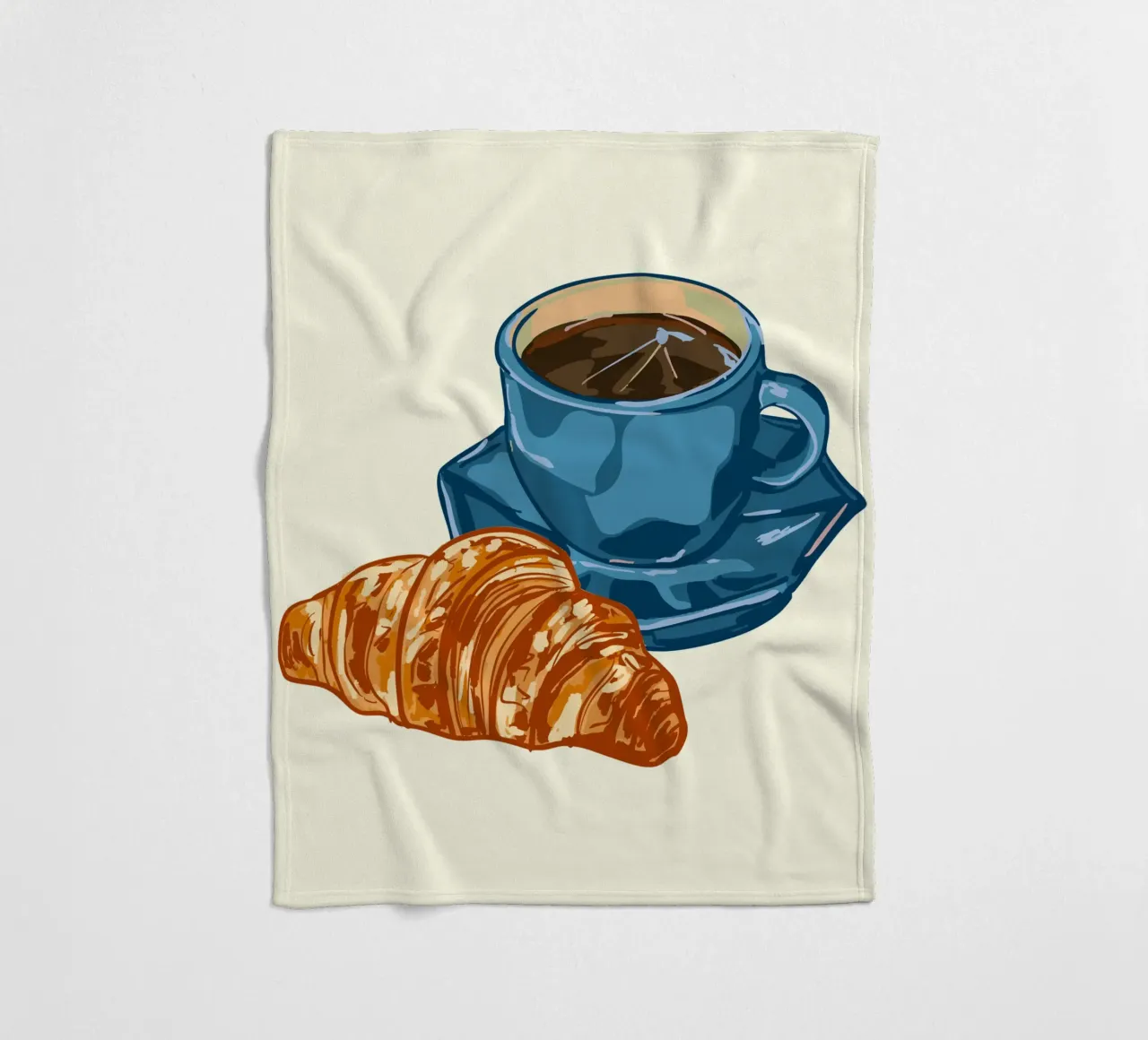 Caffè e croissant coperta in pile da EDMPROJECT