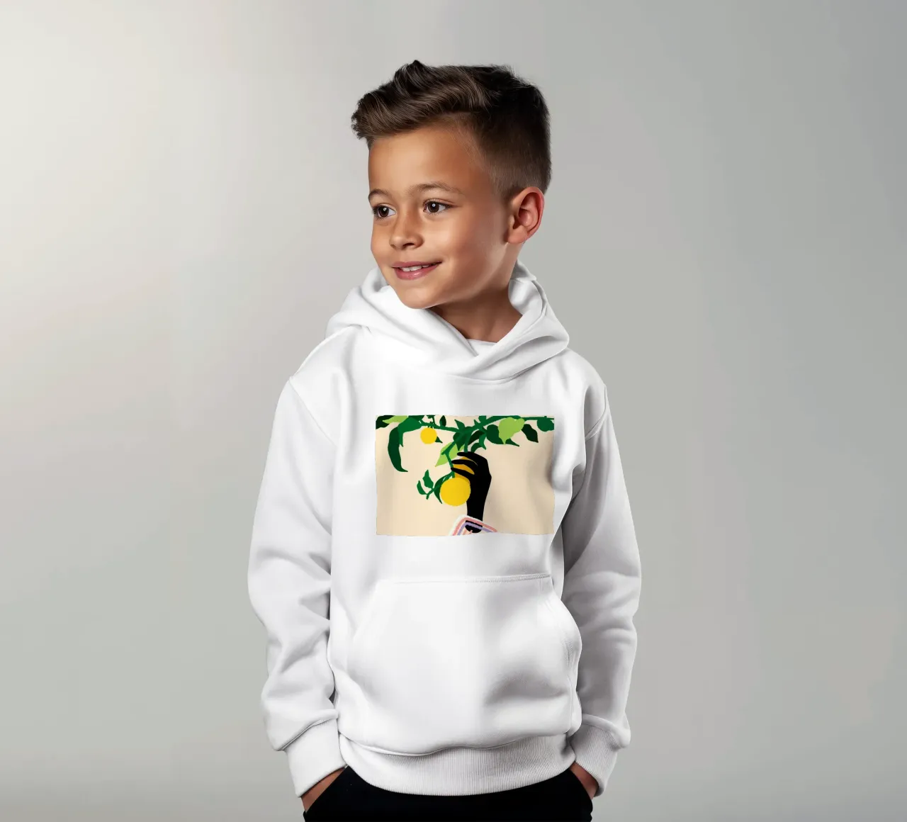 Tocco di agrumi felpa bambino con cappuccio da Kintsugi99