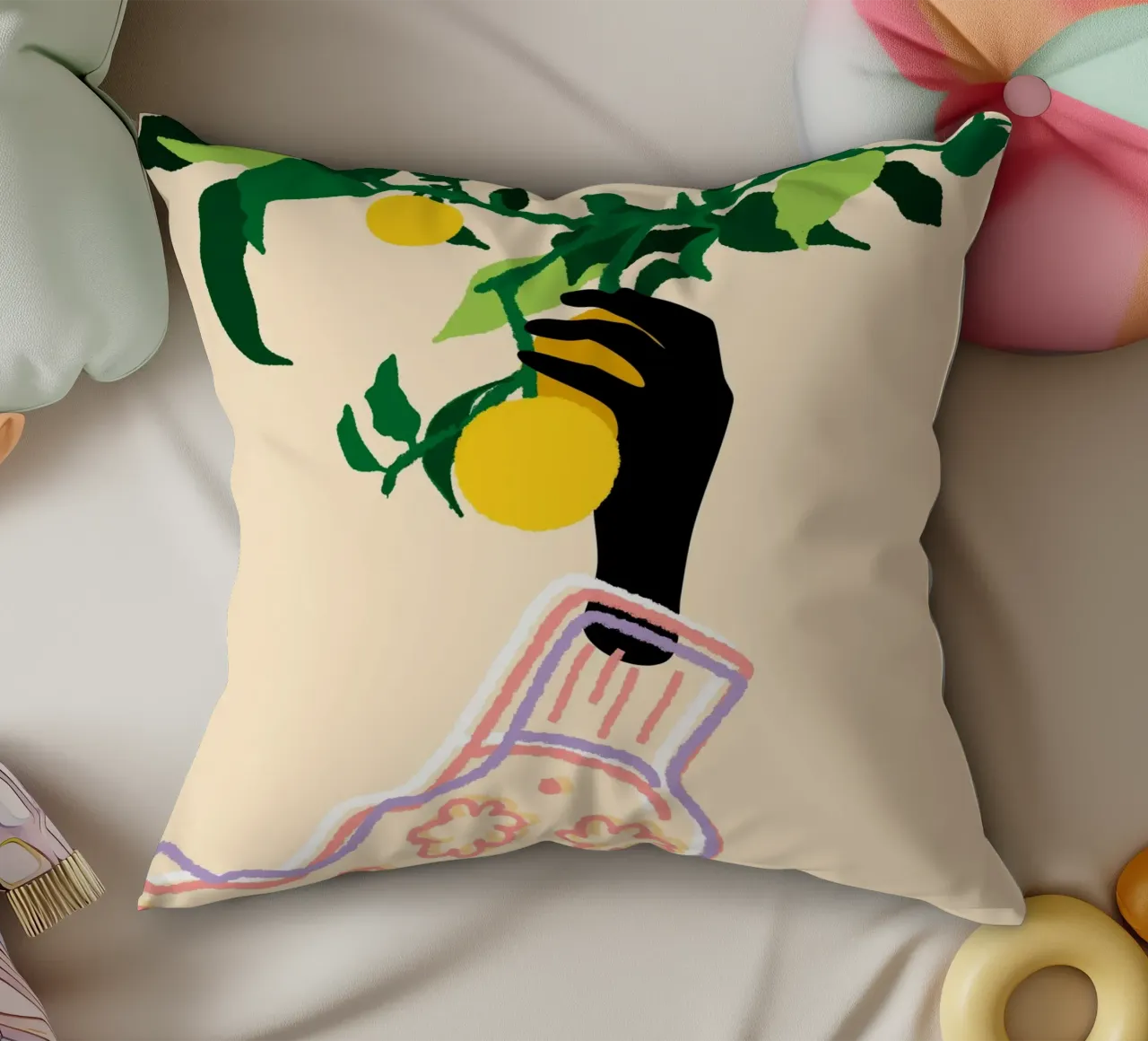 Citrus Touch Kissen von Kintsugi99