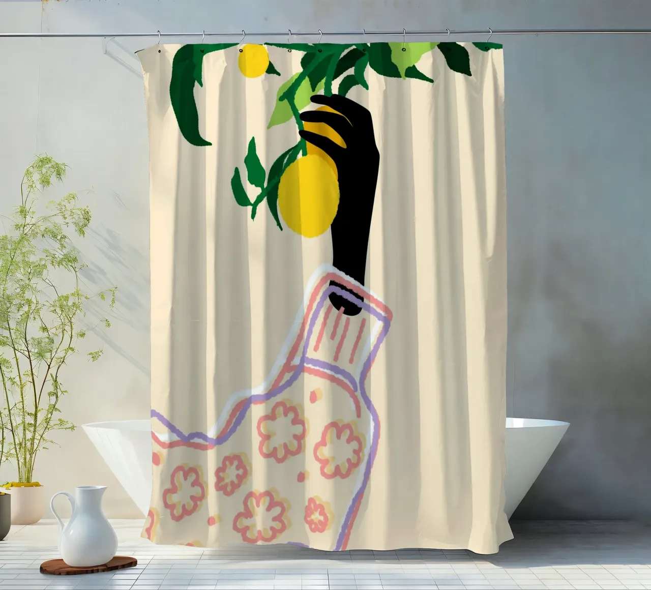 Tocco di agrumi tenda da doccia da Kintsugi99
