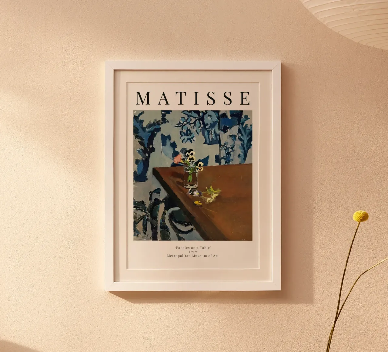 Henri Matisse - Viole del pensiero su un tavolo - Mostra poster con telaio in plastica da Perdana shop