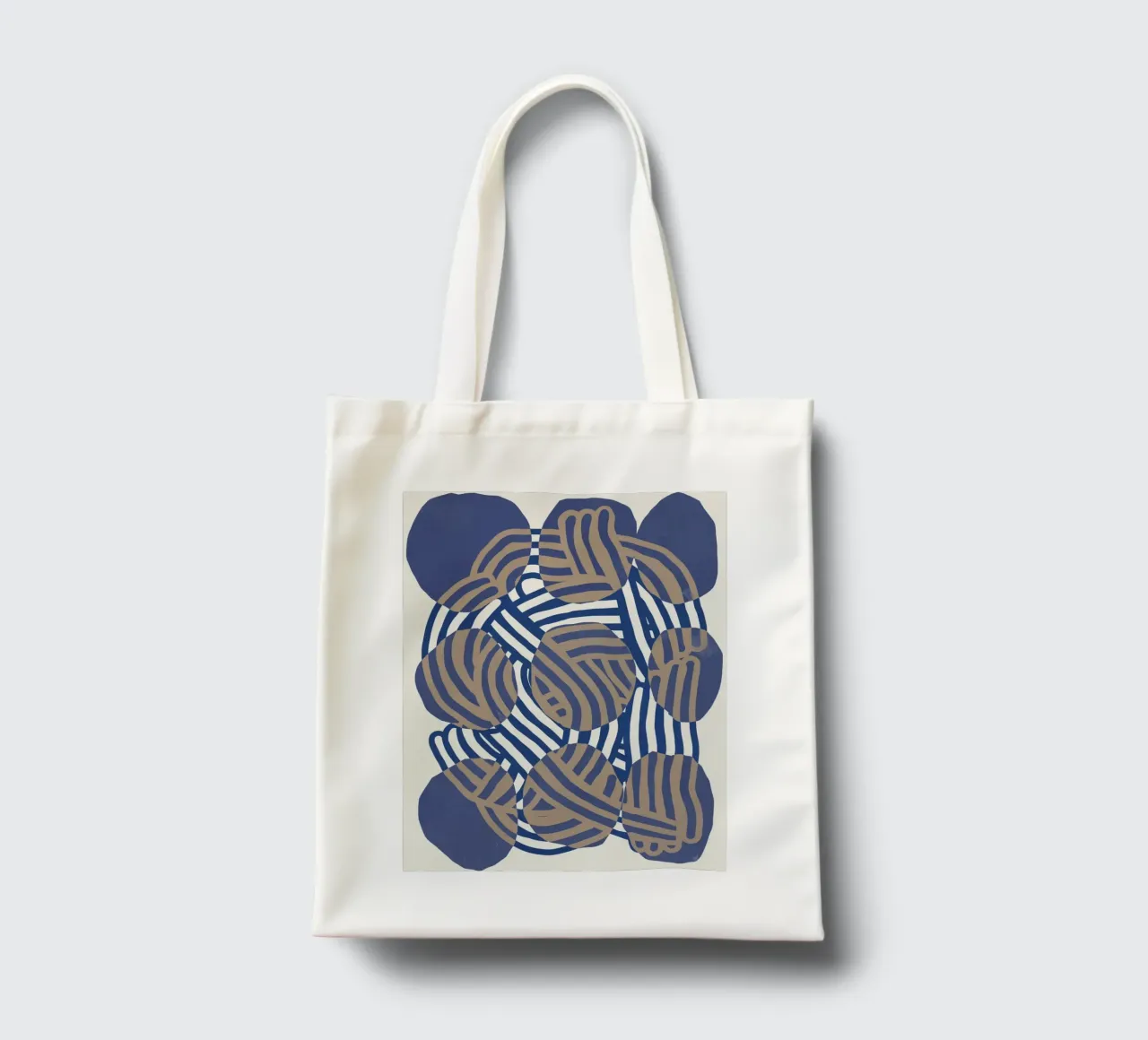 Line art abstract circles tote bag by Little Dean