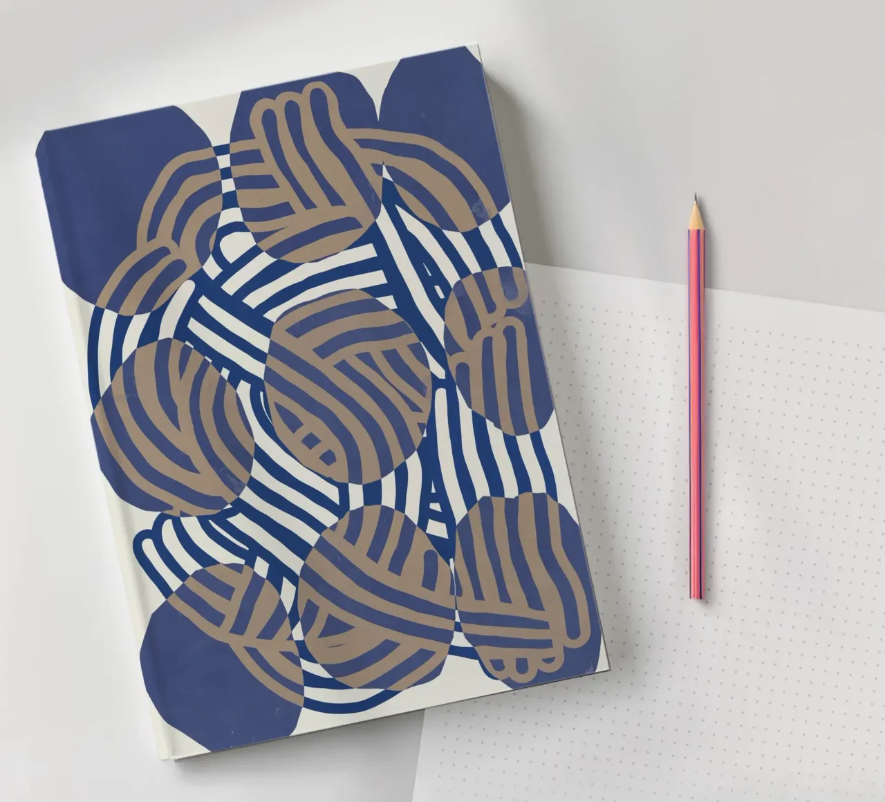Line art abstract circles notebook by Little Dean