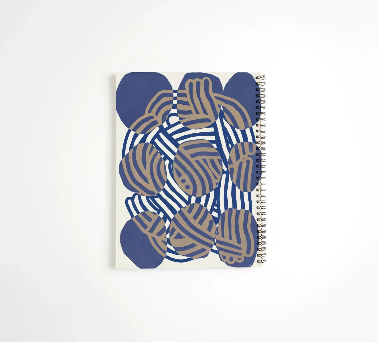 Line art abstract circles spiral notebook by Little Dean