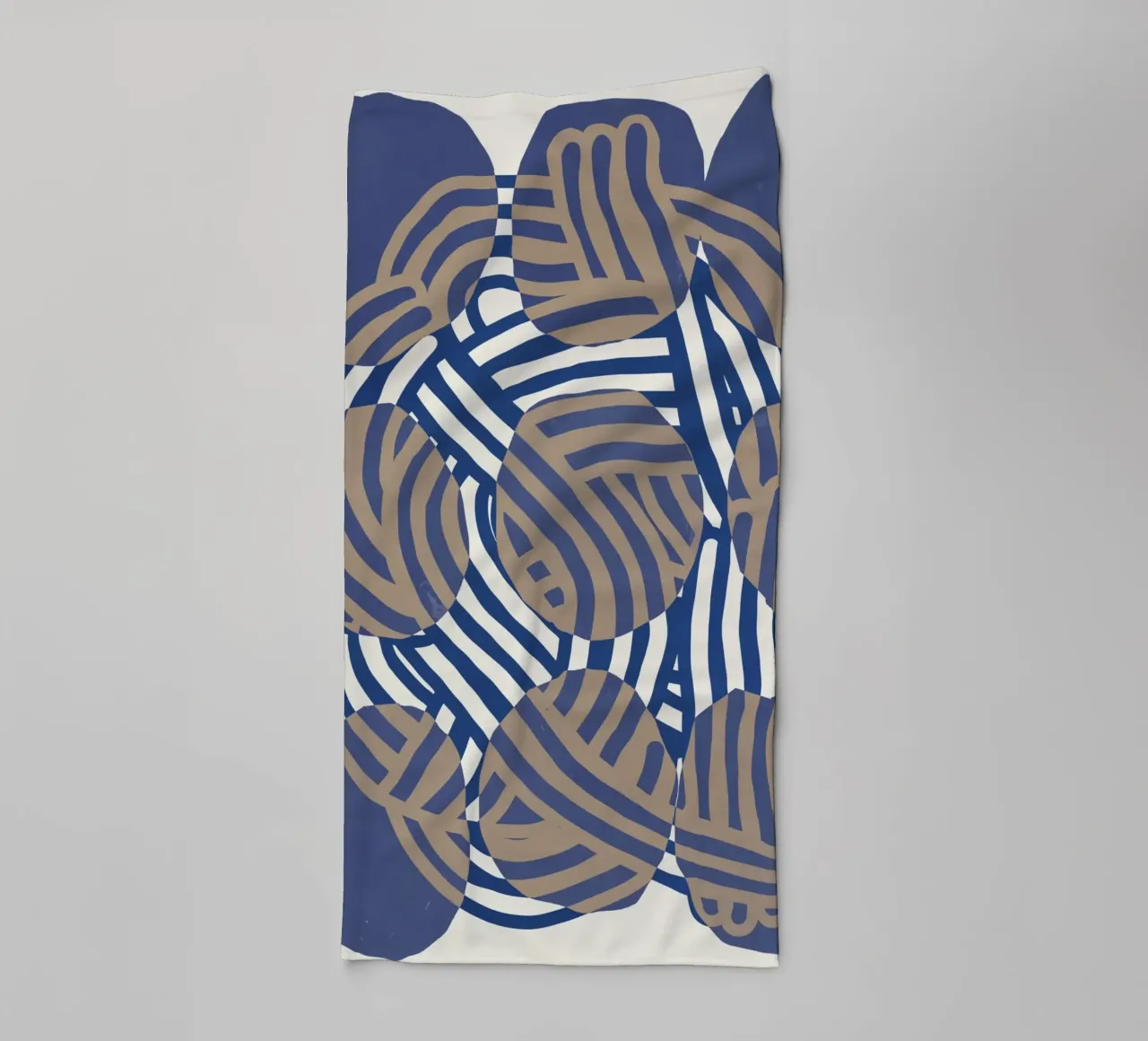 Line art abstract circles towel by Little Dean