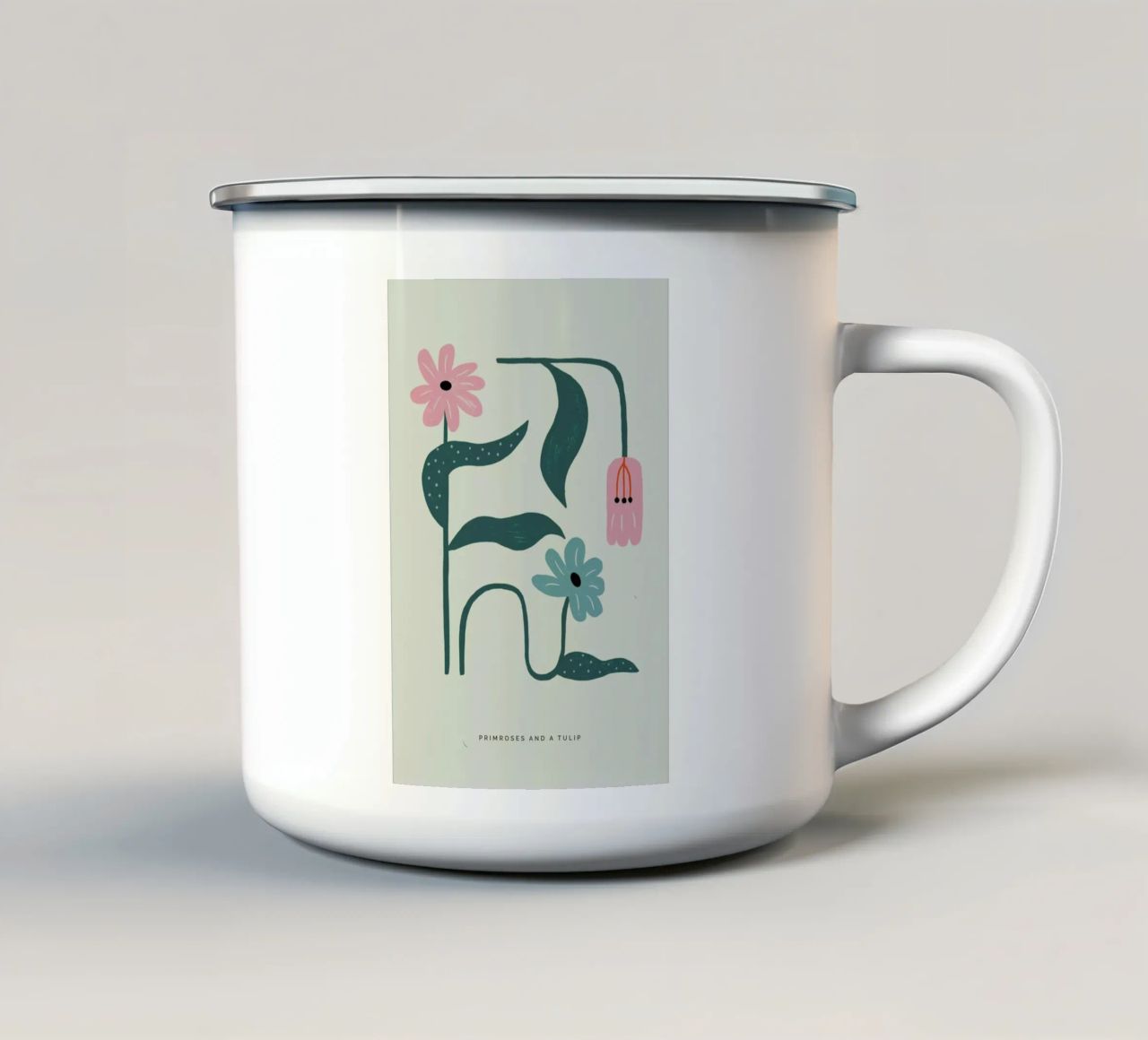 Primroses And A Tulip tazza in smalto da Studio One