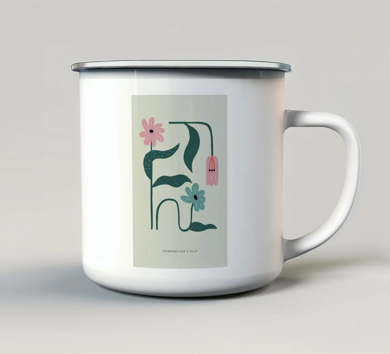 Primroses And A Tulip taza de esmalte de Studio One