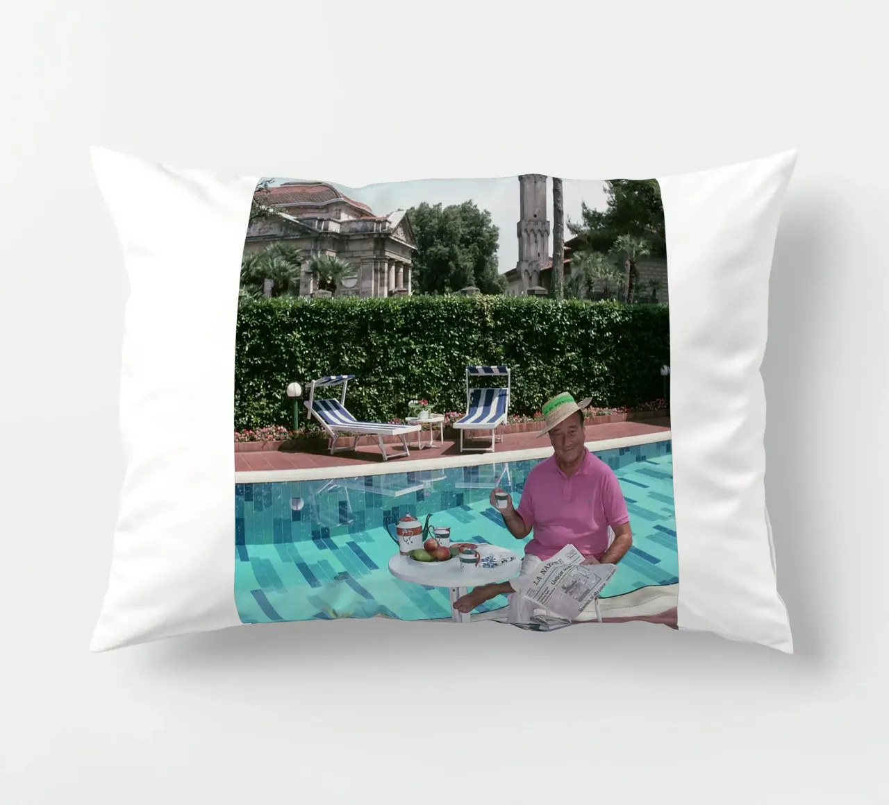 Sirio Maccioni - Slim Aarons decorative cushion by The Poster UK