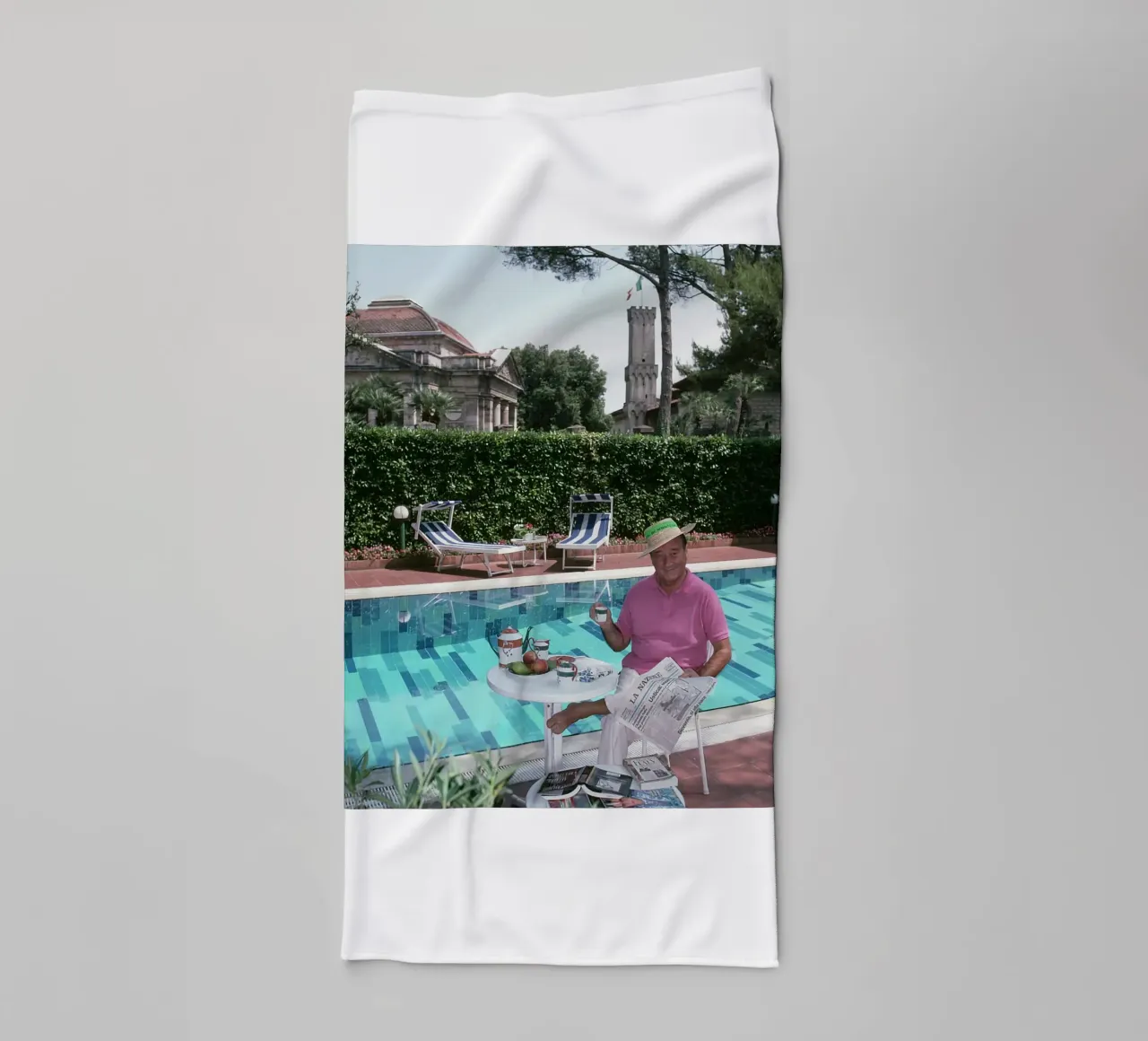 Sirio Maccioni - Slim Aarons towel by The Poster UK