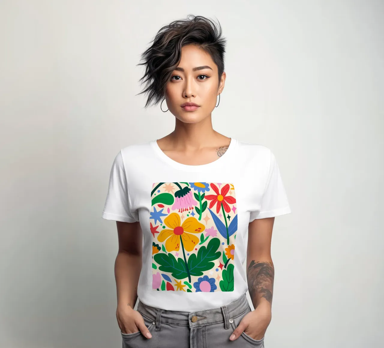 Mixtape de fleurs t-shirt ajusté pour femmes de Kintsugi99