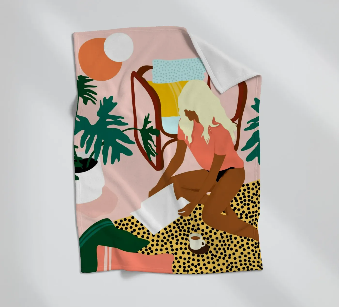 Chic Reading Corner fleece blanket by Kintsugi99