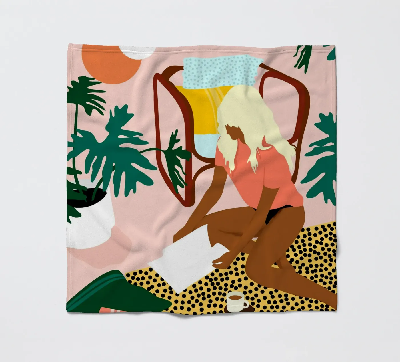 Chic Reading Corner fleece blanket by Kintsugi99