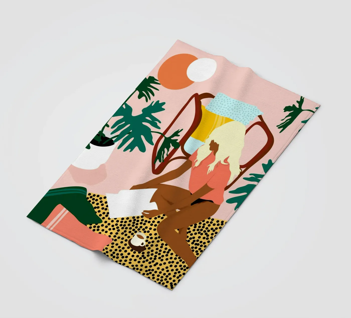 Chic Reading Corner fleece blanket by Kintsugi99