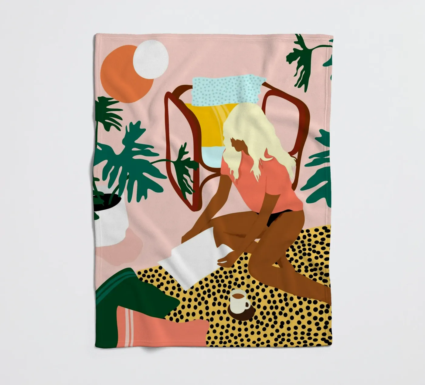 Chic Reading Corner fleece blanket by Kintsugi99