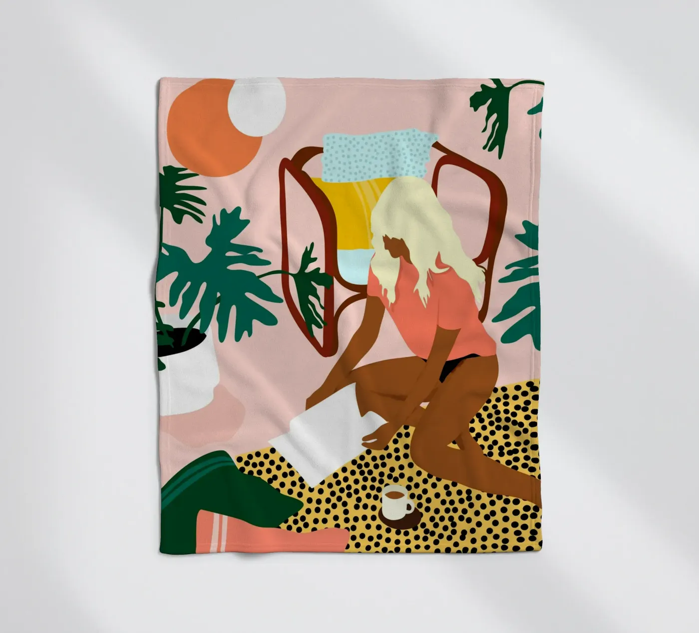 Chic Reading Corner fleece blanket by Kintsugi99