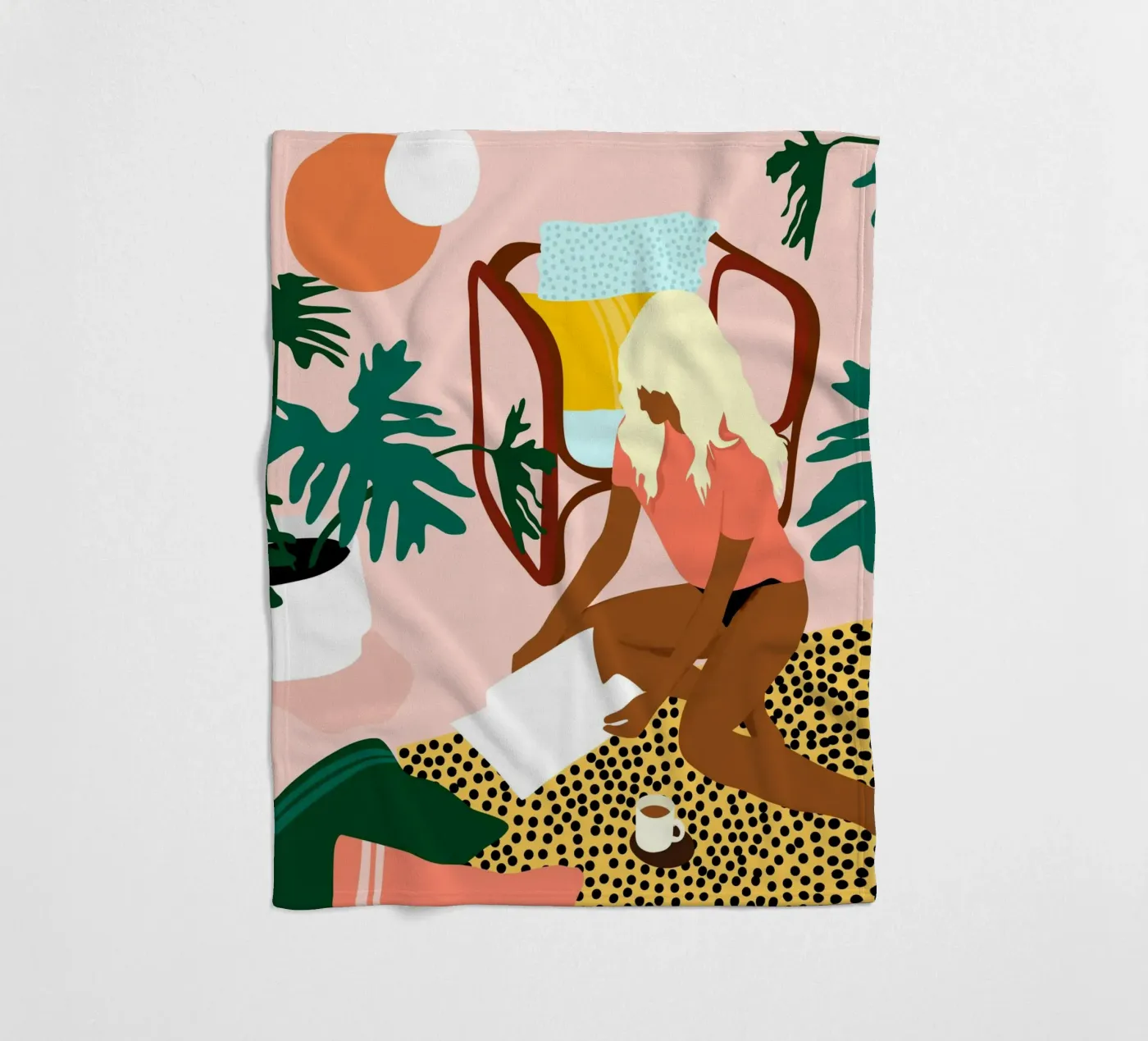 Chic Reading Corner fleece blanket by Kintsugi99