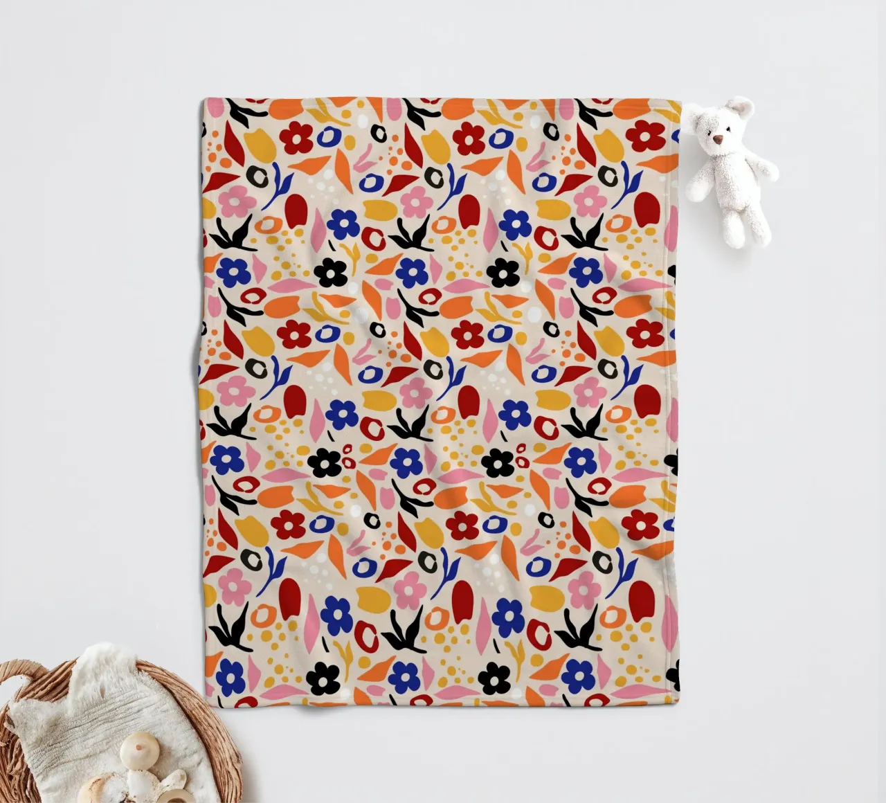 Swaying Petals, Rustling Leaves fleece blanket by Kintsugi99