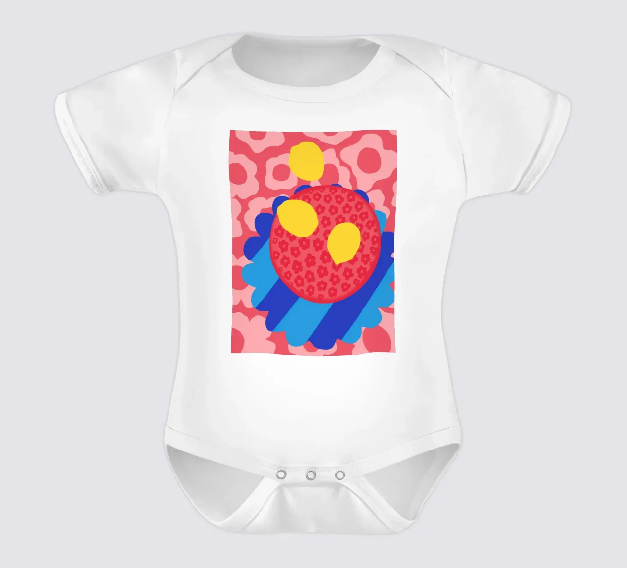Piatto con fiori di limone body neonato maniche corte da Kintsugi99