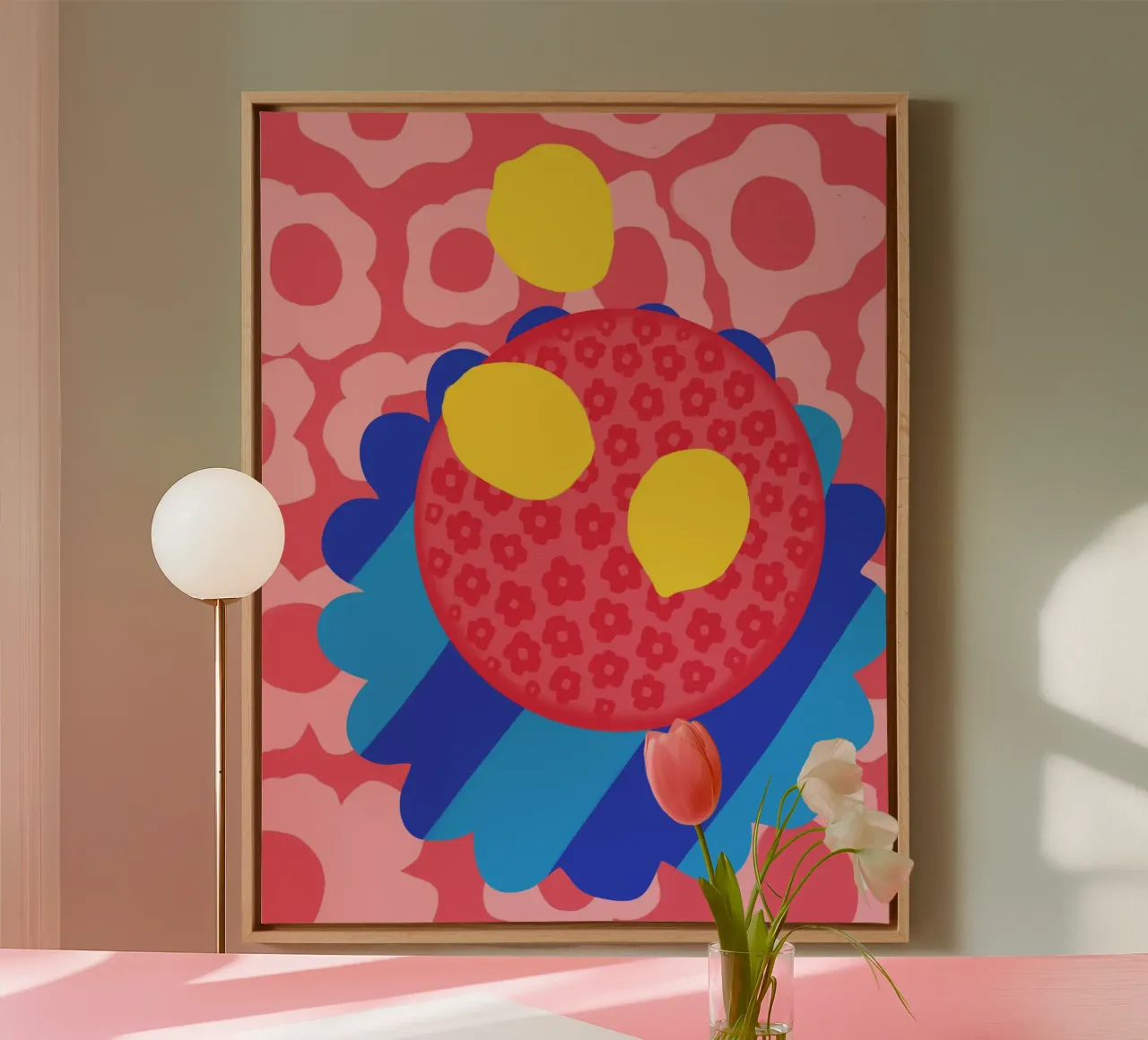 Piatto con fiori di limone tela da Kintsugi99