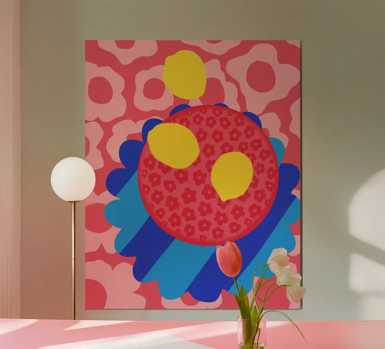 Piatto con fiori di limone carta hahnemühle da Kintsugi99