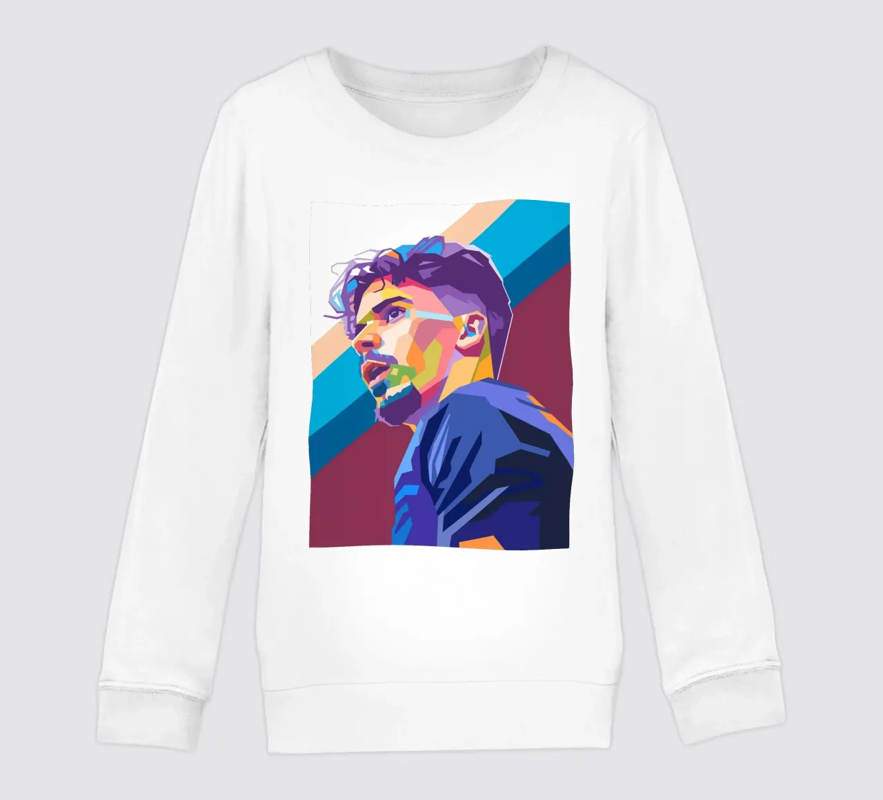 Vitinha pop art portrait kids sweatshirt by Hantamrata