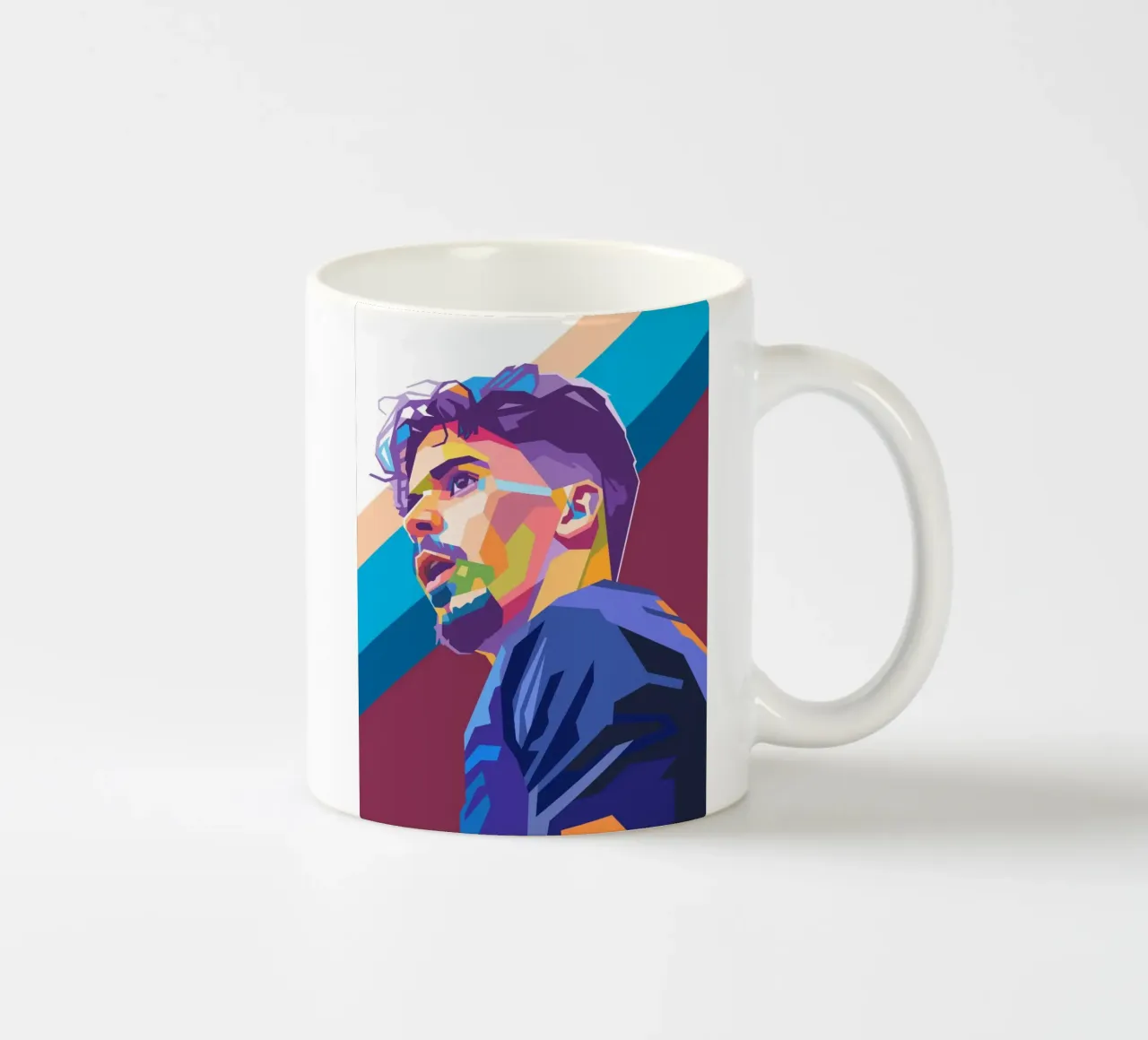 Vitinha pop art portrait ceramic mug by Hantamrata