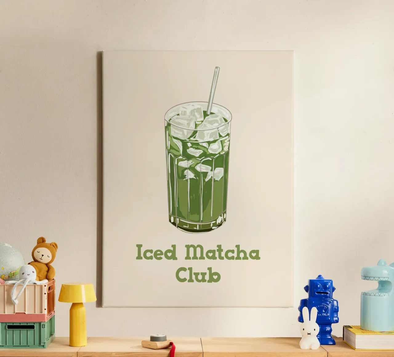 Club Matcha ghiacciato tela con Cornice a cassetta da EDMPROJECT