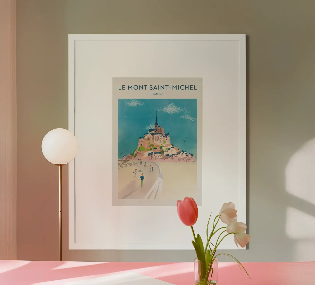 Le Mont Saint-Michel Francia poster con telaio in legno da DYDesign