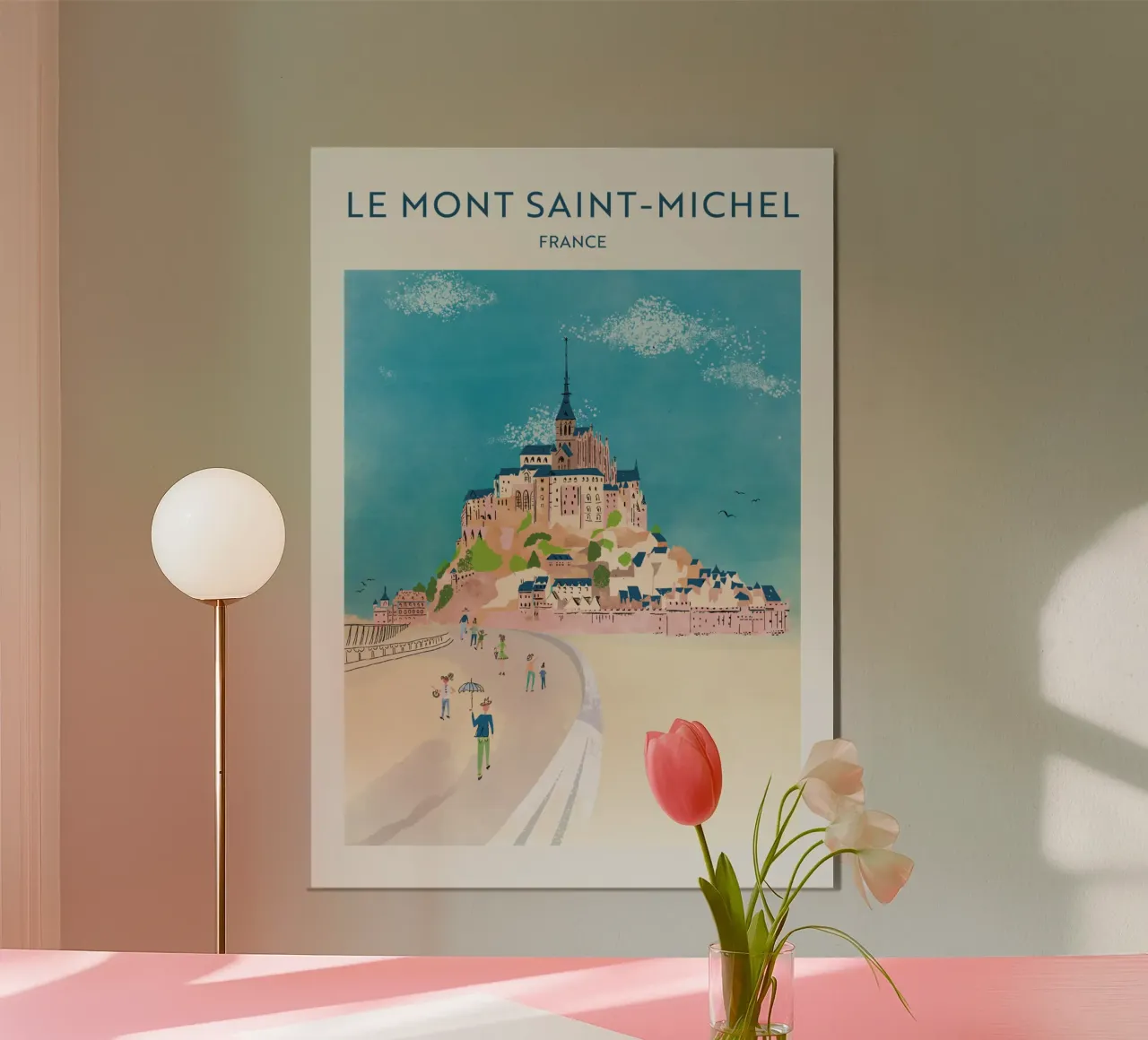 Le Mont Saint-Michel Francia poster con telaio in legno da DYDesign
