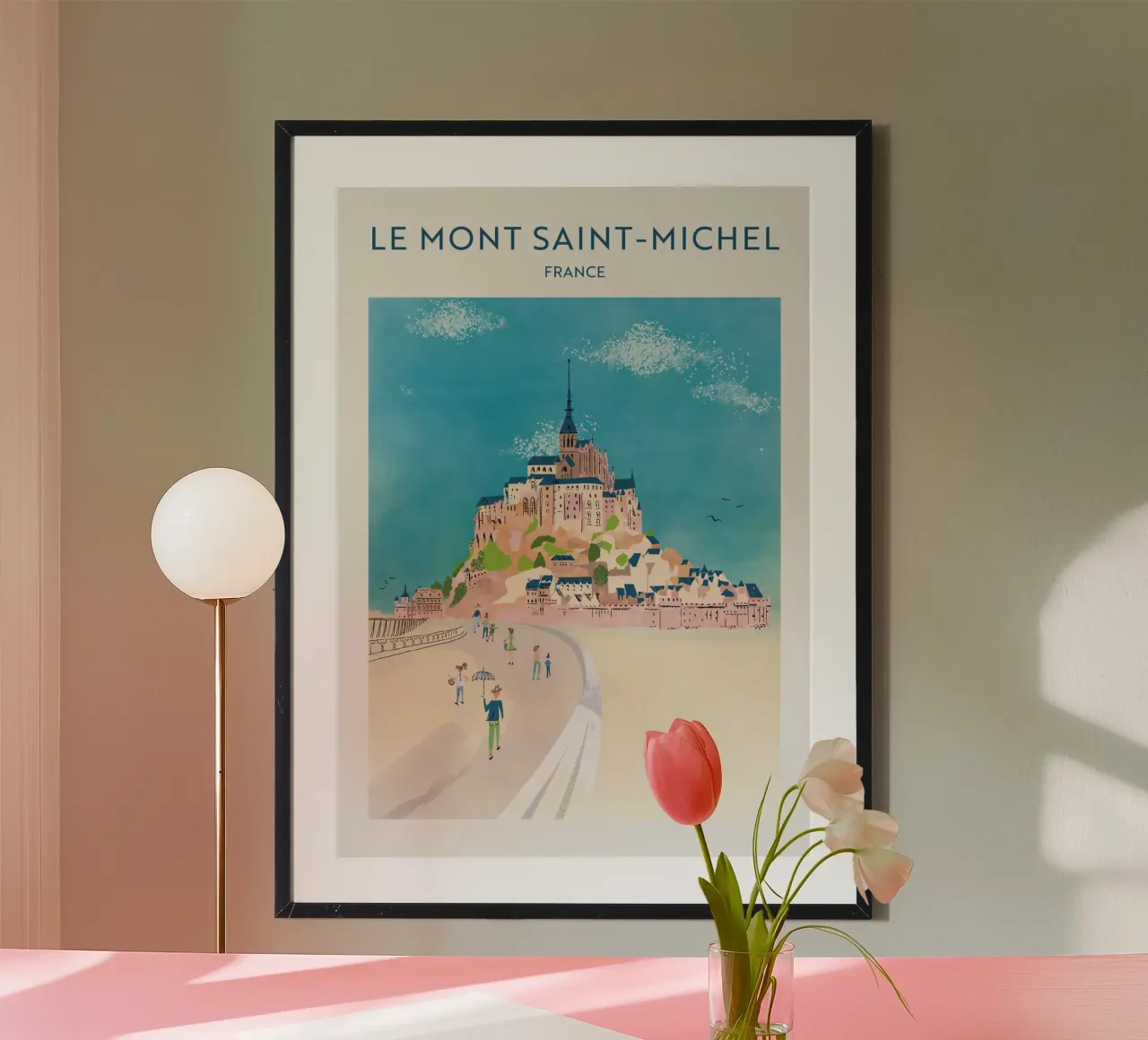 Le Mont Saint-Michel Francia poster con telaio in legno da DYDesign