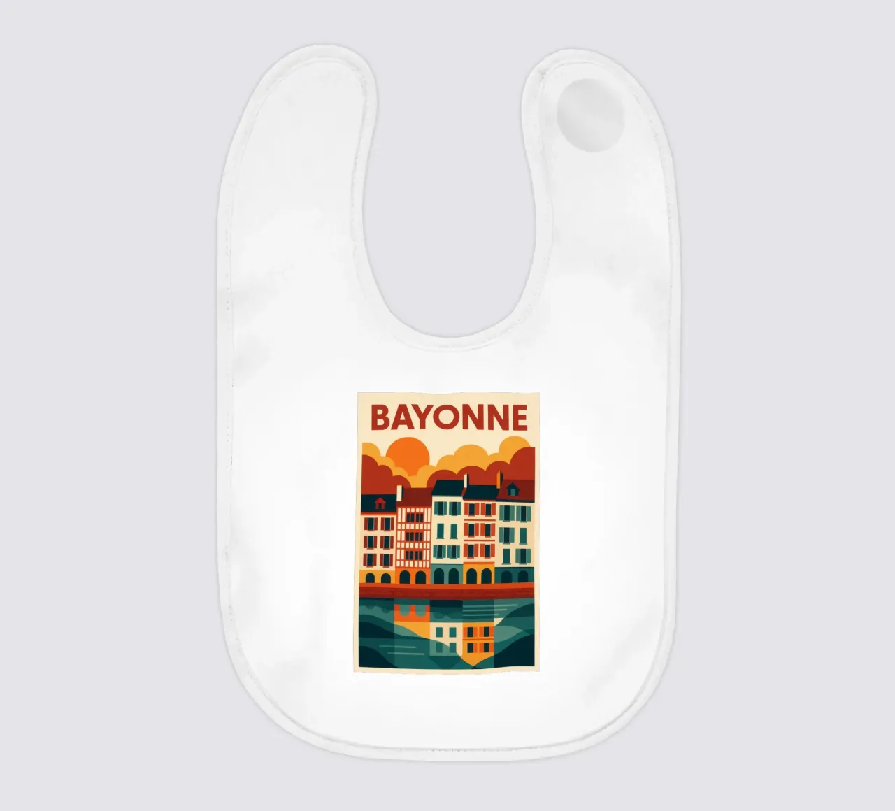 Bayonne, riflessi di sud-ovest sulla facciata bavaglino da JETLAG | affiches voyage