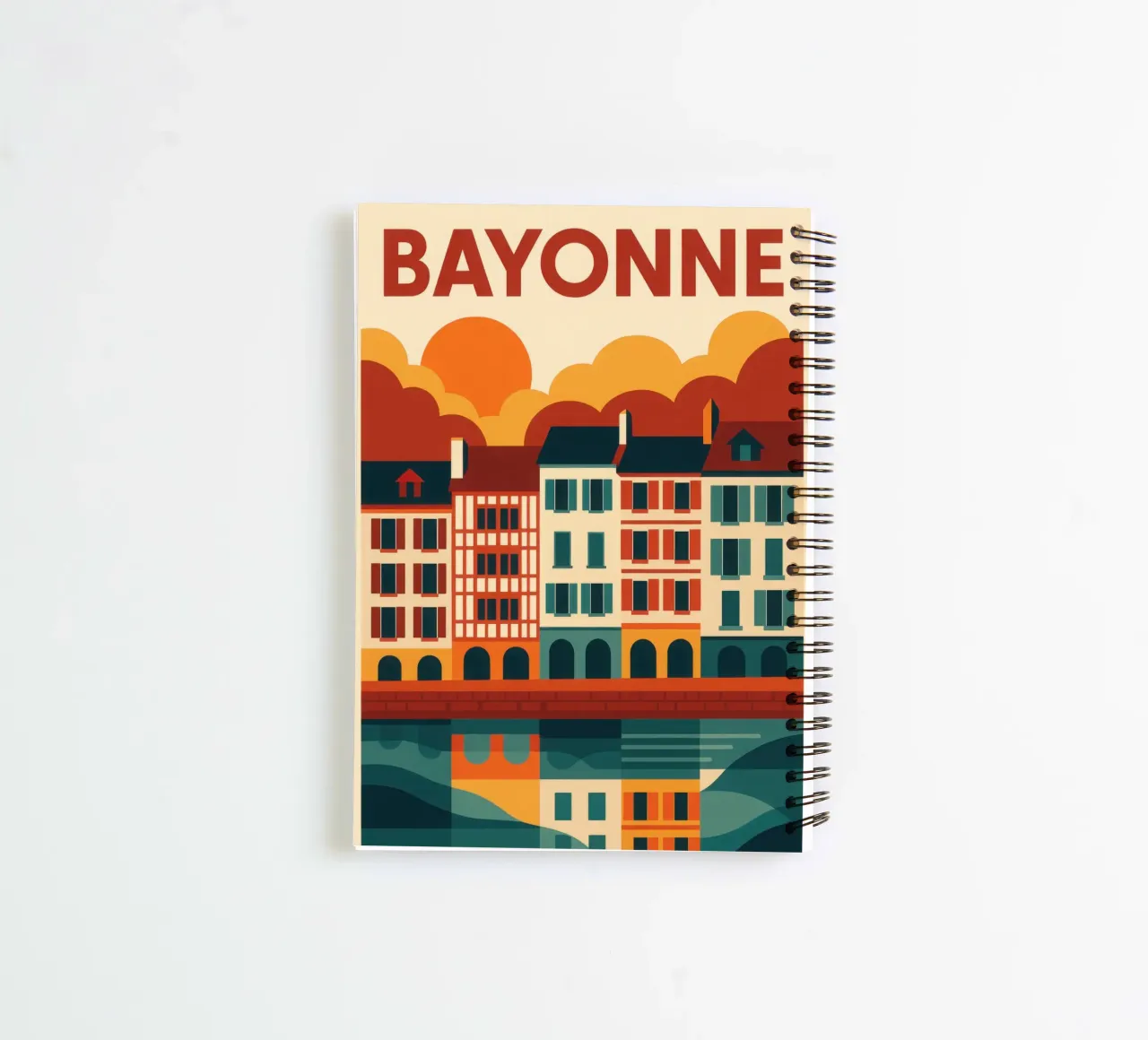 Bayonne, riflessi di sud-ovest sulla facciata diario ad anelli da JETLAG | affiches voyage