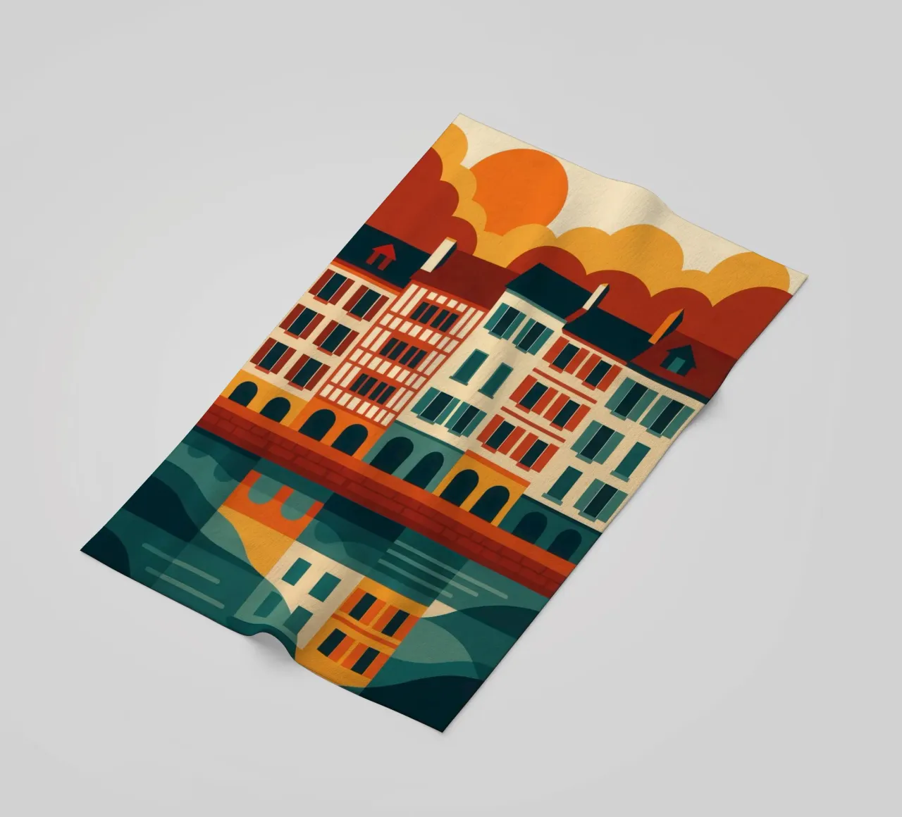 Bayonne, riflessi di sud-ovest sulla facciata telo mare da JETLAG | affiches voyage