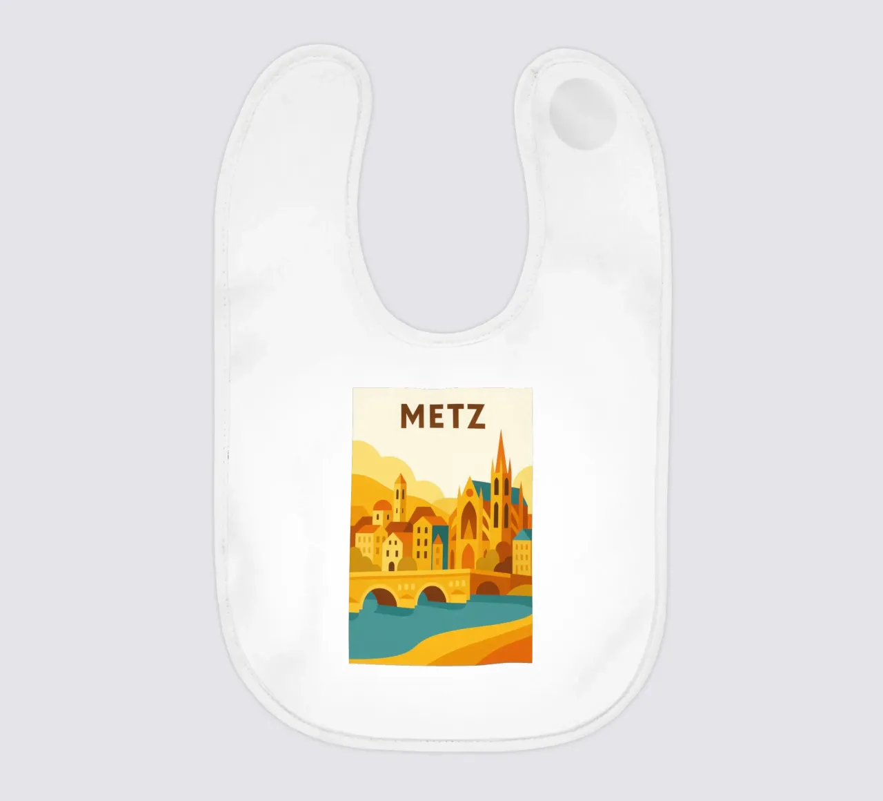 Metz, luce dorata sulla città cattedrale bavaglino da JETLAG | affiches voyage