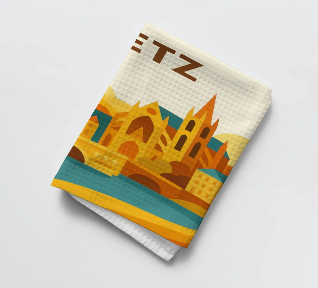Metz, luce dorata sulla città cattedrale canovaccio da cucina da JETLAG | affiches voyage