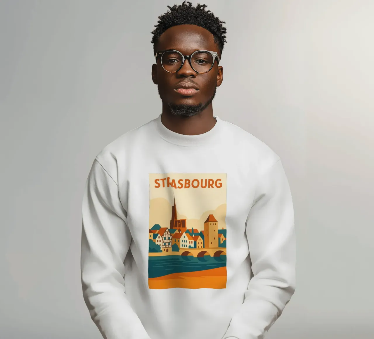 Strasburgo, tra case a graticcio e la cattedrale felpa da JETLAG | affiches voyage