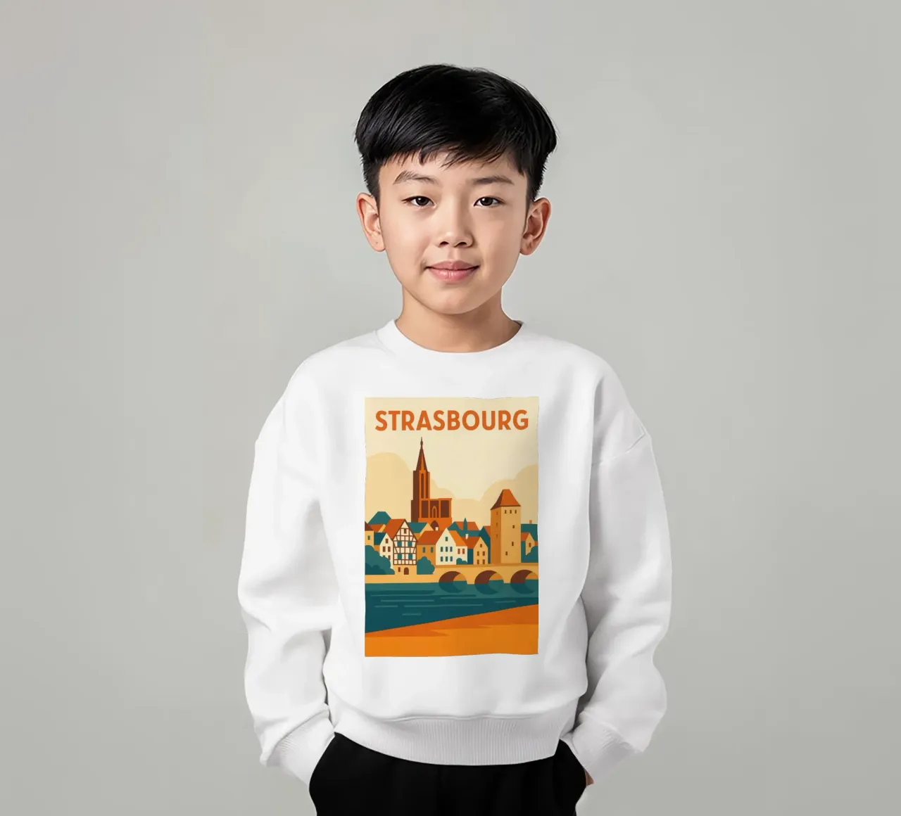 Strasburgo, tra case a graticcio e la cattedrale felpa bambino da JETLAG | affiches voyage