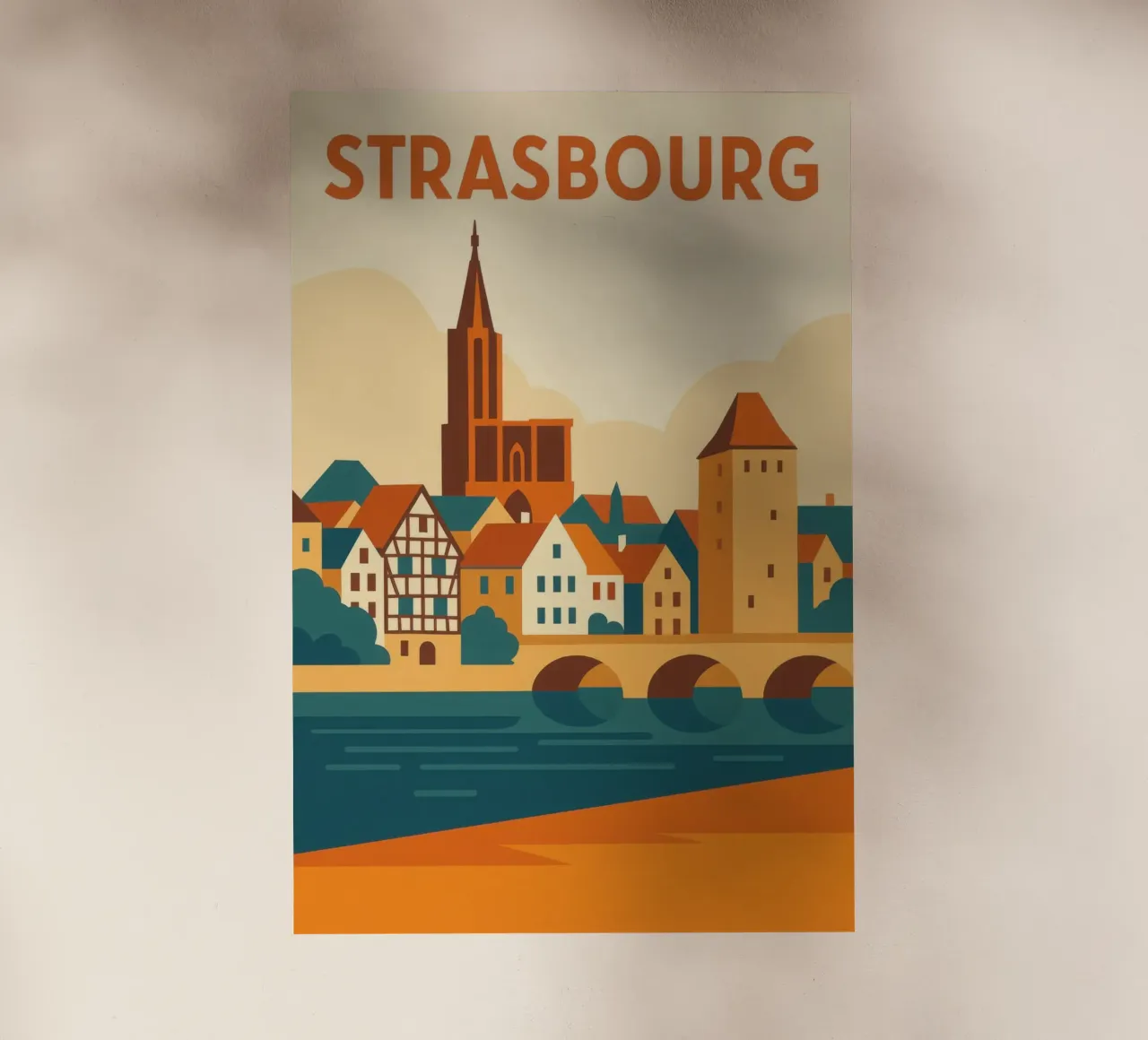 Strasburgo, tra case a graticcio e la cattedrale pellicola backlit da JETLAG | affiches voyage