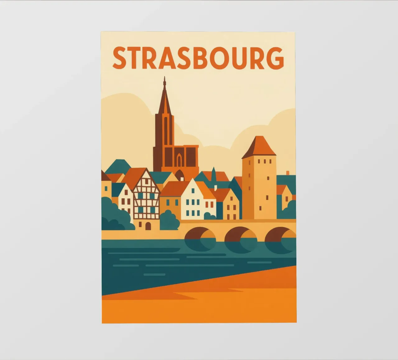 Strasburgo, tra case a graticcio e la cattedrale pellicola backlit da JETLAG | affiches voyage