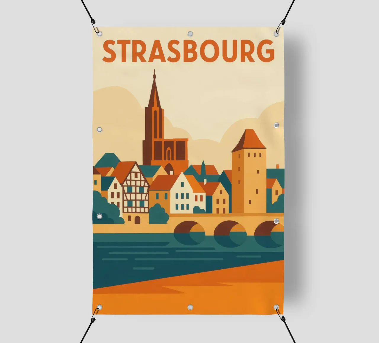 Strasburgo, tra case a graticcio e la cattedrale telo in pvc da JETLAG | affiches voyage