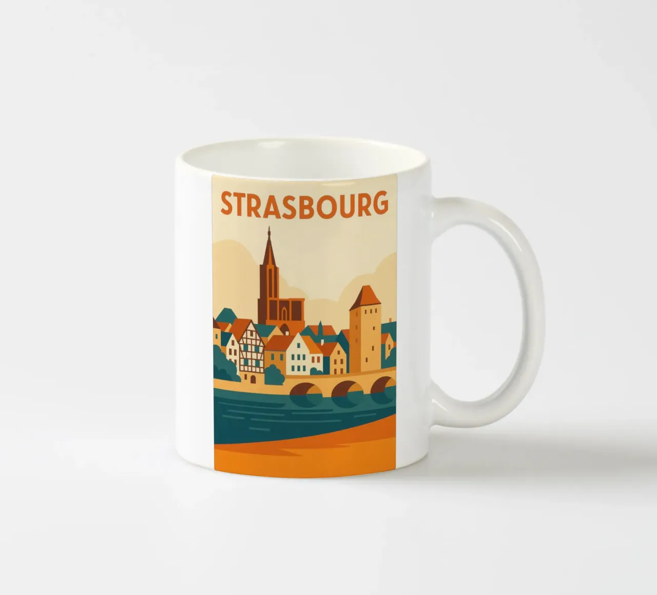 Strasburgo, tra case a graticcio e la cattedrale tazza in ceramica da JETLAG | affiches voyage