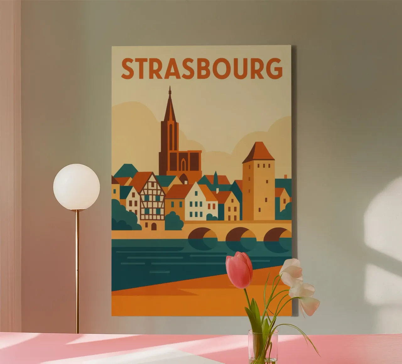 Strasburgo, tra case a graticcio e la cattedrale tela da JETLAG | affiches voyage