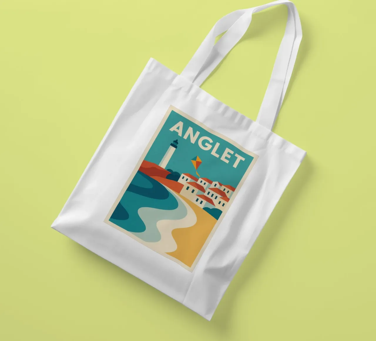 Anglet, aquilone e faro sull'Atlantico borsa in juta da JETLAG | affiches voyage