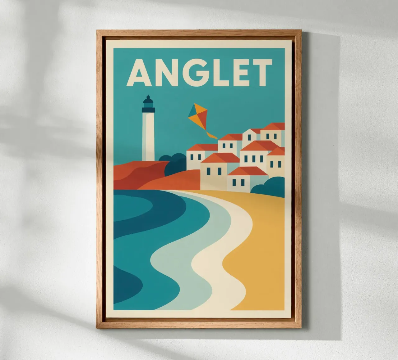 Anglet, aquilone e faro sull'Atlantico alluminio dibond da JETLAG | affiches voyage