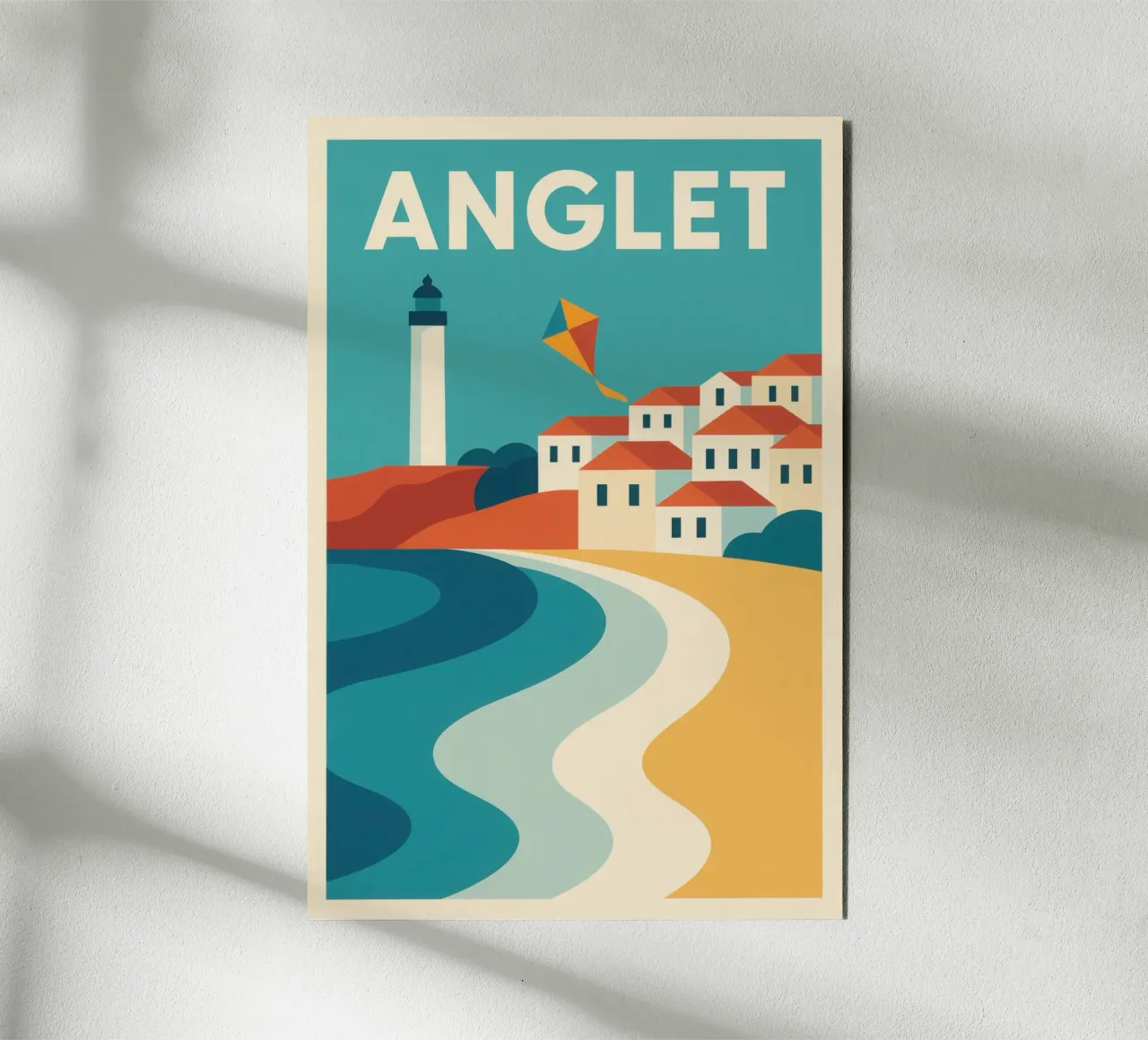 Anglet, aquilone e faro sull'Atlantico alluminio dibond da JETLAG | affiches voyage