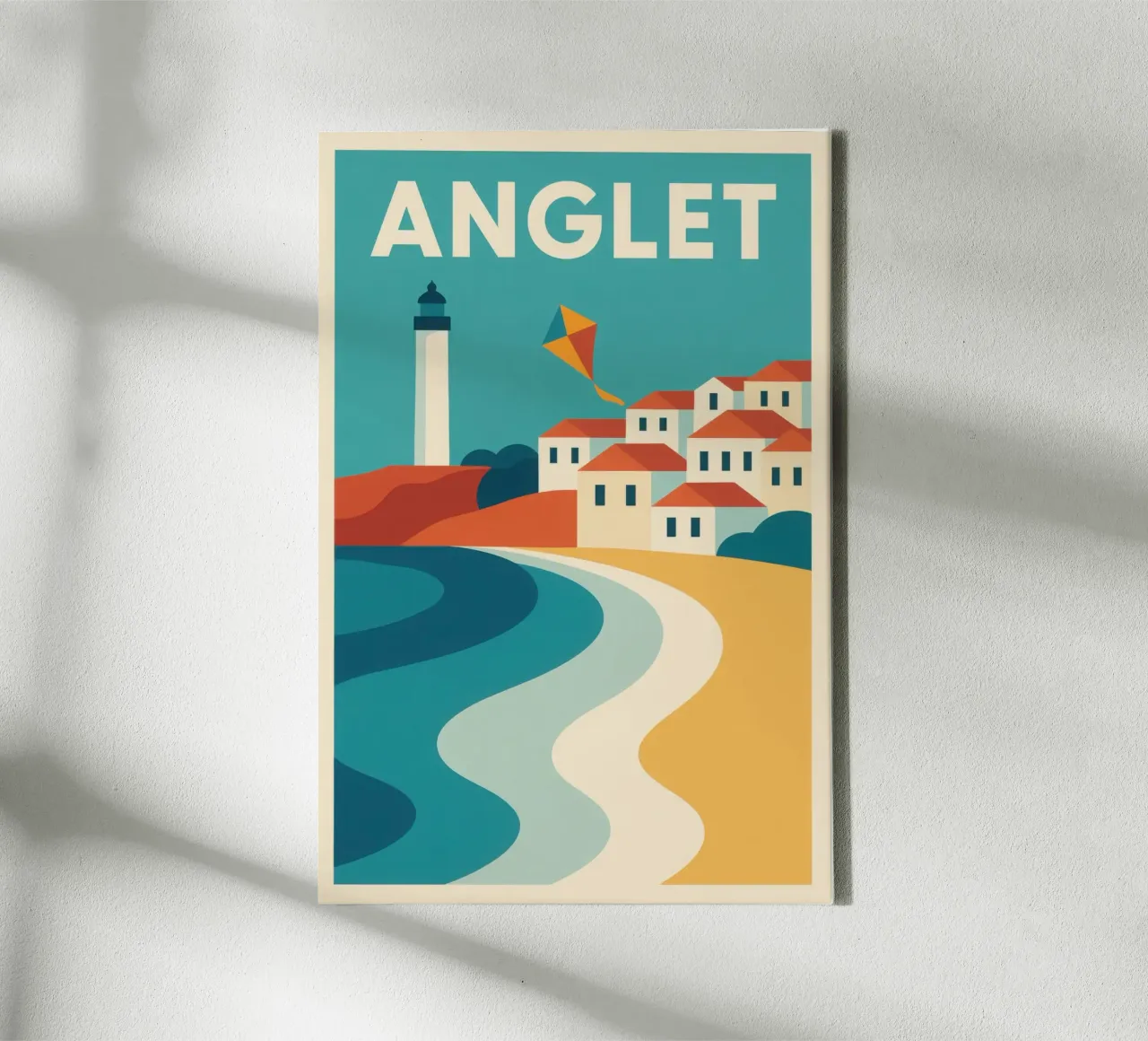 Anglet, aquilone e faro sull'Atlantico tela da JETLAG | affiches voyage