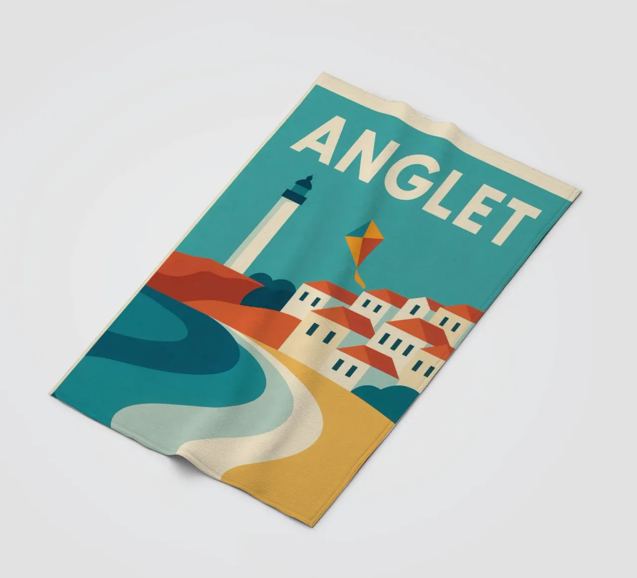 Anglet, aquilone e faro sull'Atlantico coperta in pile da JETLAG | affiches voyage
