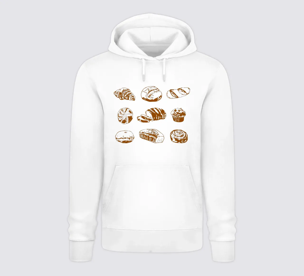 Illustrazione di pane e dolci rustici felpa con cappuccio da EDMPROJECT