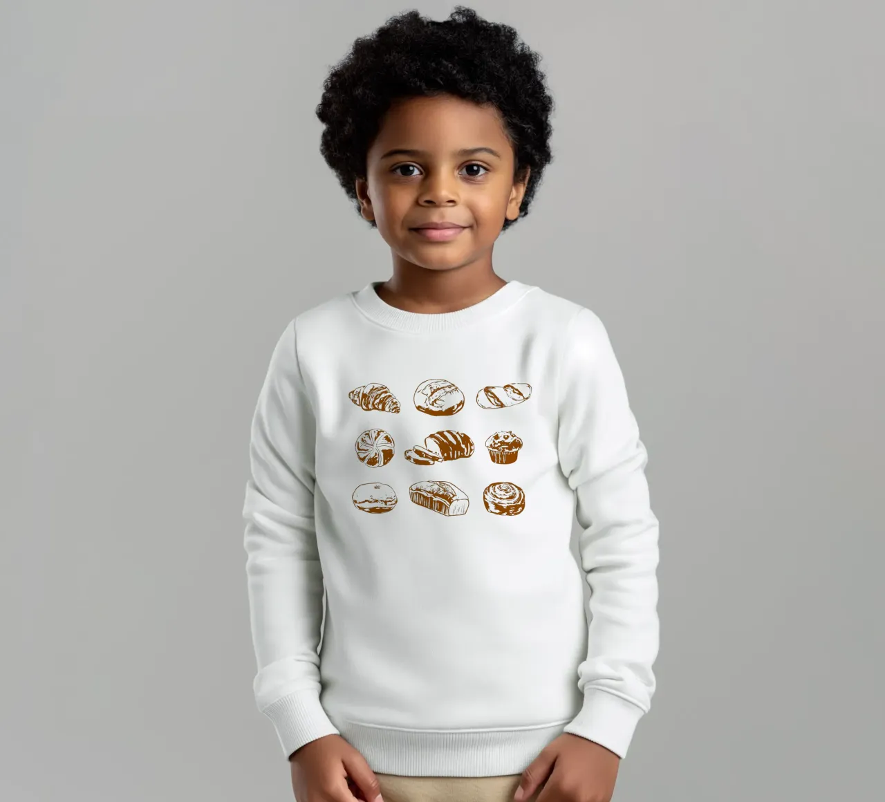 Illustrazione di pane e dolci rustici felpa bambino da EDMPROJECT