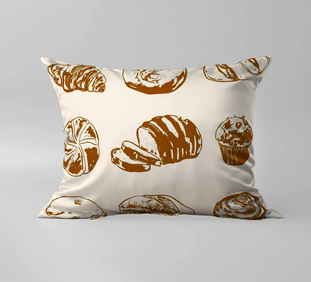 Illustrazione di pane e dolci rustici cuscino da EDMPROJECT
